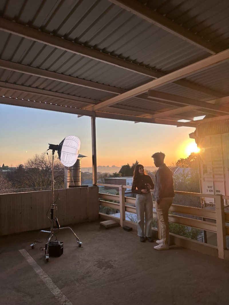 Golden-hour set-up on the Oxford and Glenhove roof