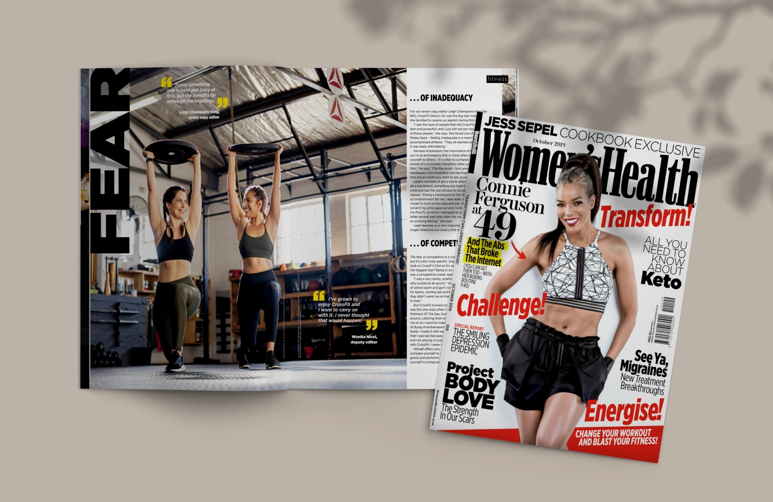 Women's Health covers and spreads from the editorial