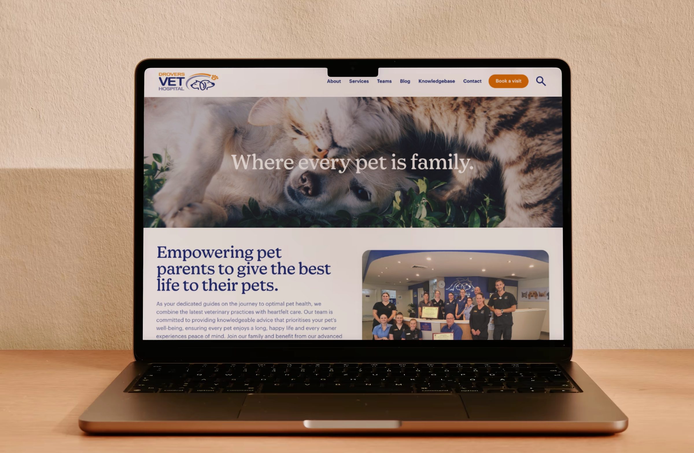 Reviewing the Drovers Vet website design across devices