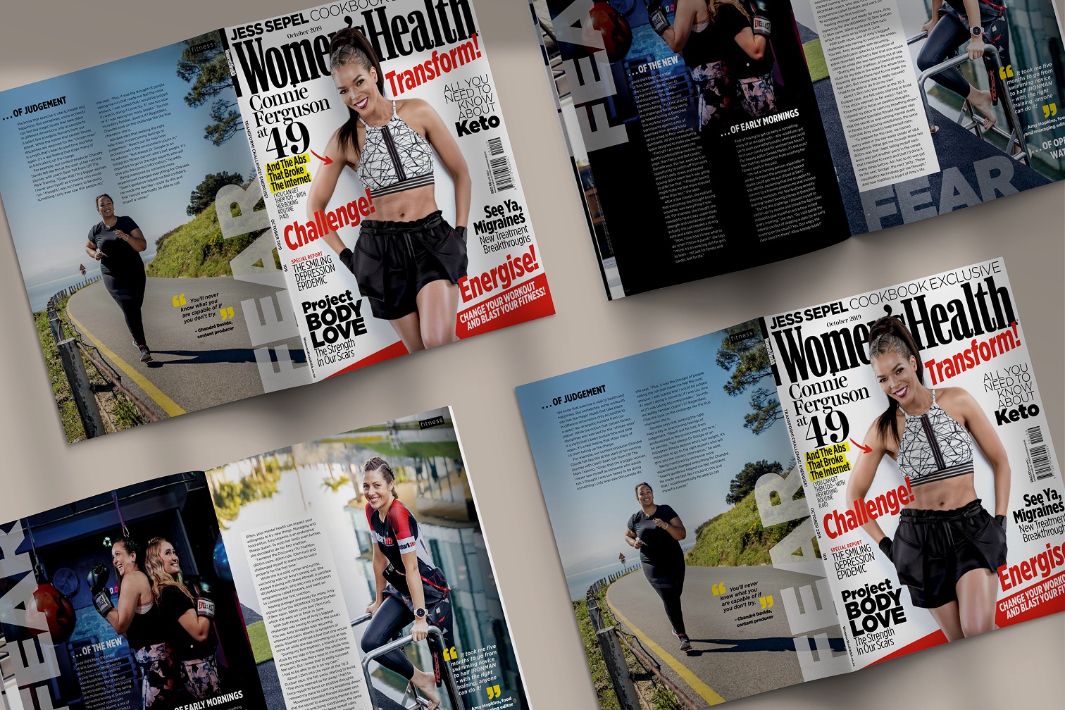 Reviewing frames on the Womens Health editorial shoot day